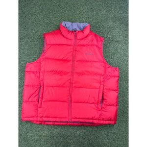 Eddie Bauer Mens XXL Red‎ Goose Down Puffer Vest Full Zip Sleeveless Jacket